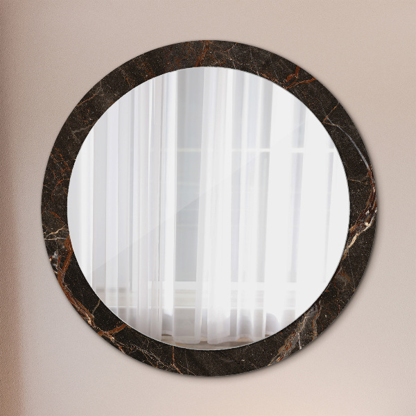 Circle decorative mirror Brown marble
