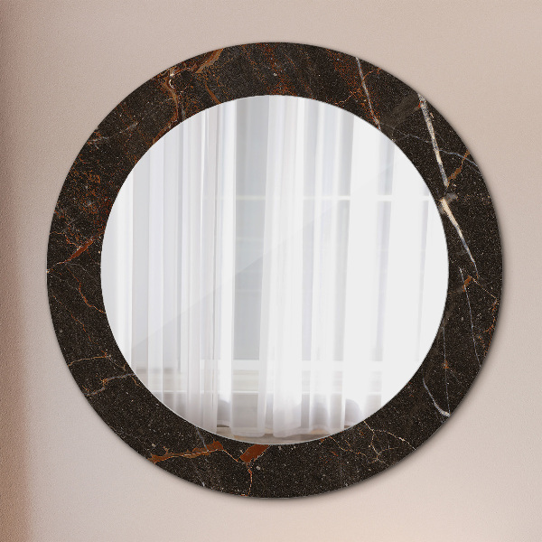 Circle decorative mirror Brown marble