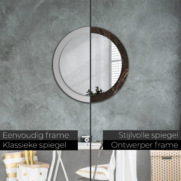 Circle decorative mirror Brown marble