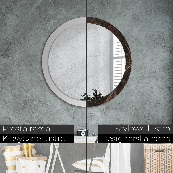 Circle decorative mirror Brown marble