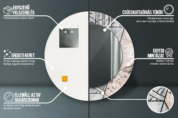 Circle decorative mirror Animal abstraction