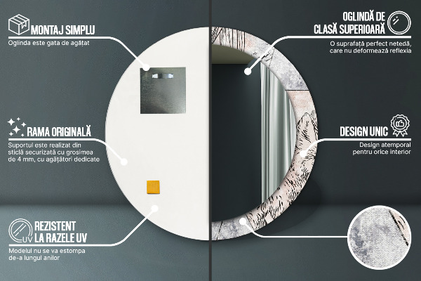 Circle decorative mirror Animal abstraction