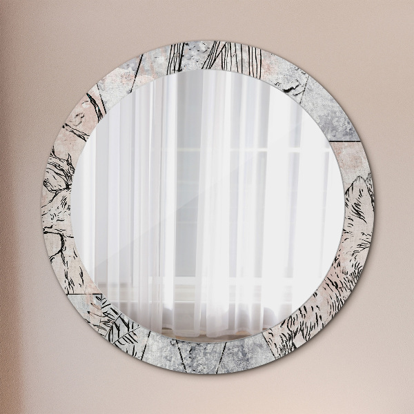 Circle decorative mirror Animal abstraction
