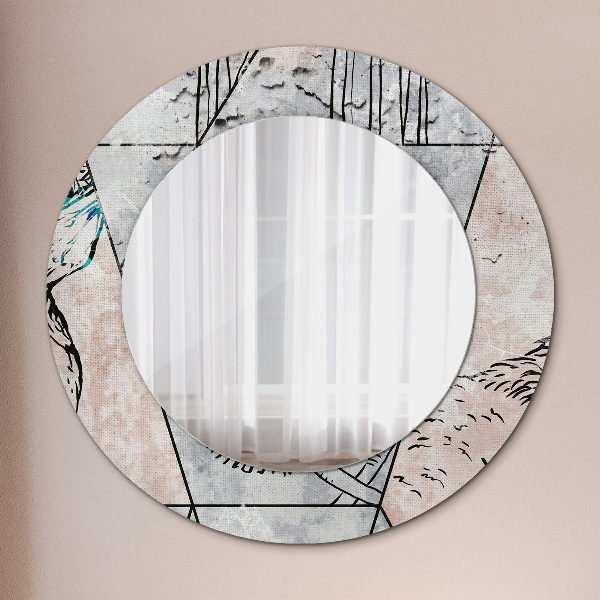 Circle decorative mirror Animal abstraction