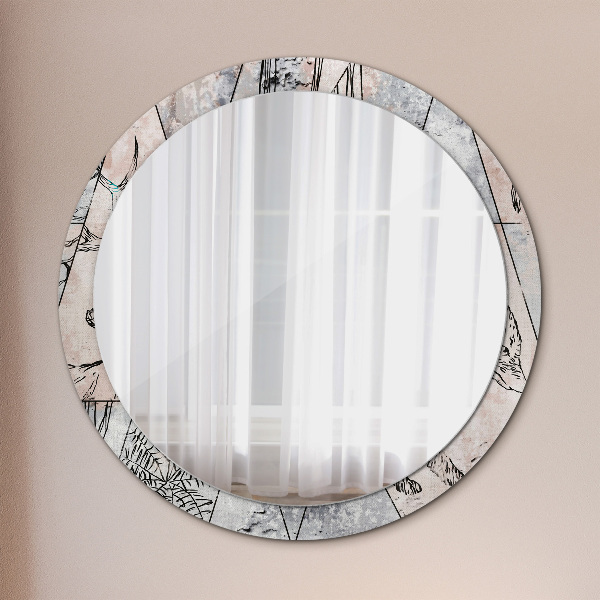 Circle decorative mirror Animal abstraction