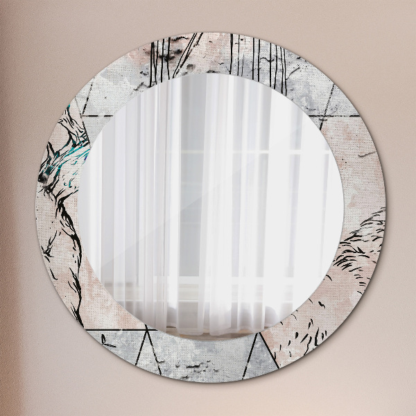 Circle decorative mirror Animal abstraction