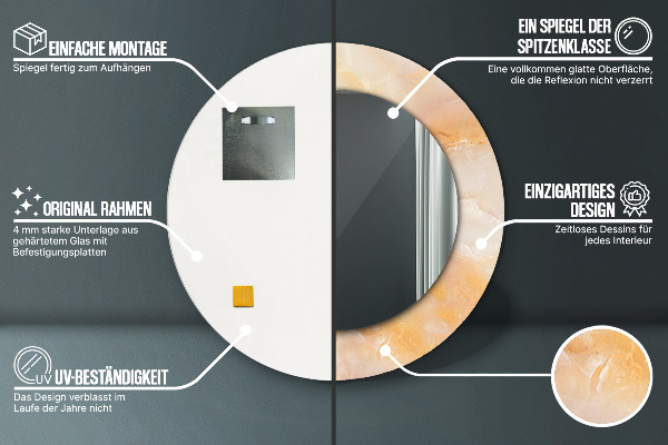 Round wall mirror design Marble onyx