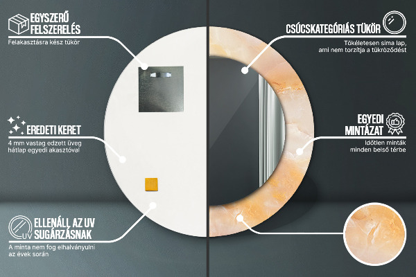 Round wall mirror design Marble onyx