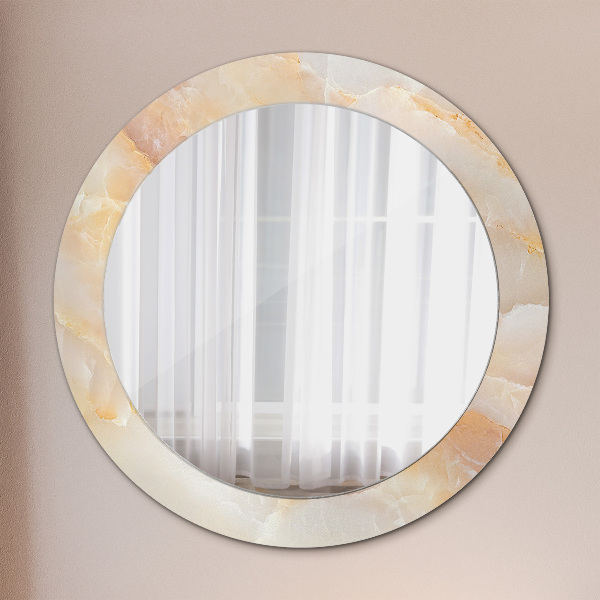 Round wall mirror design Marble onyx