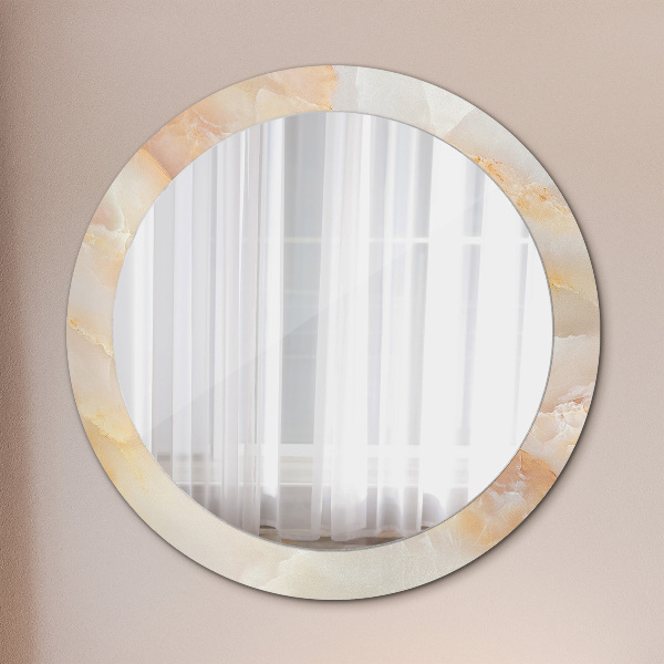 Round wall mirror design Marble onyx