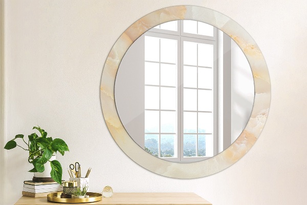 Round wall mirror design Marble onyx