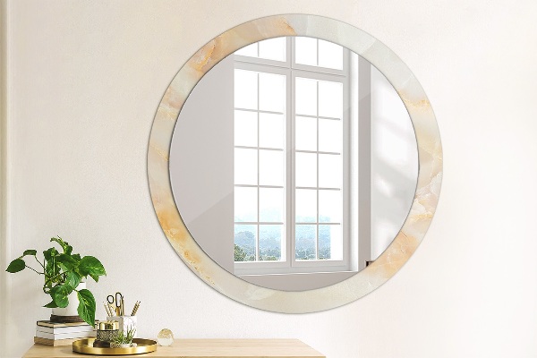Round wall mirror design Marble onyx