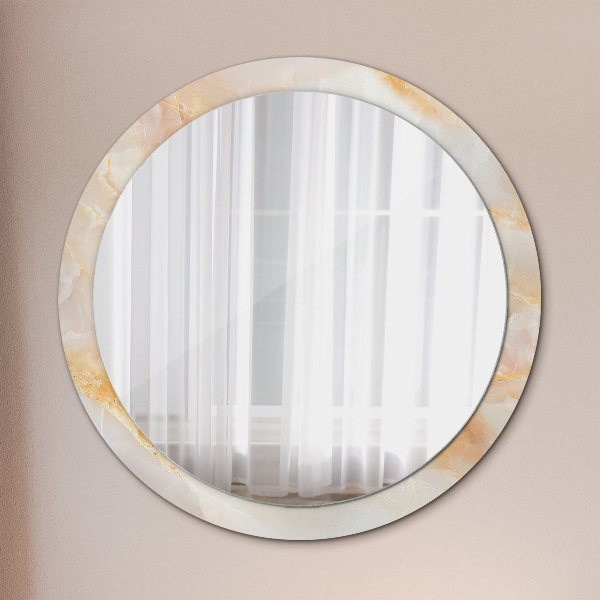 Round wall mirror design Marble onyx