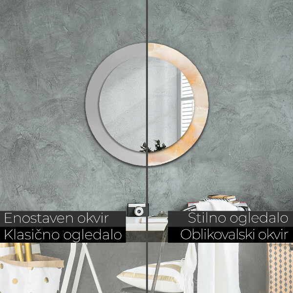 Round wall mirror design Marble onyx