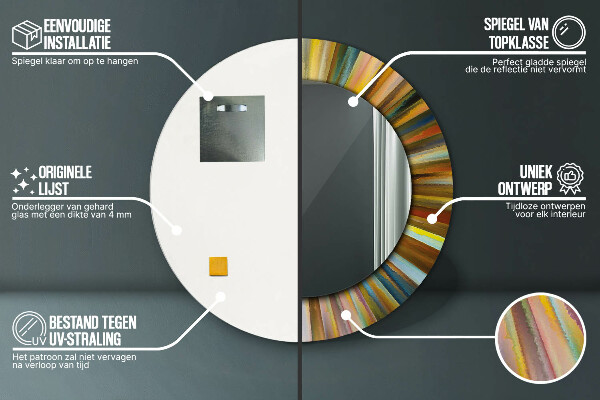 Round printed mirror Abstract radial pattern