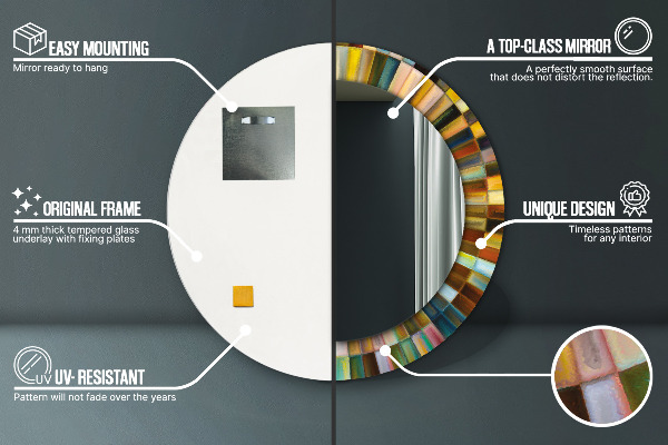 Round printed mirror Abstract radial pattern