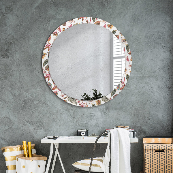 Round wall mirror design Vintage flowers