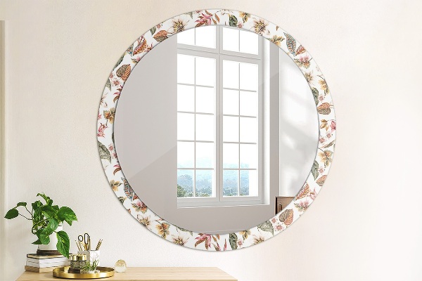 Round wall mirror design Vintage flowers