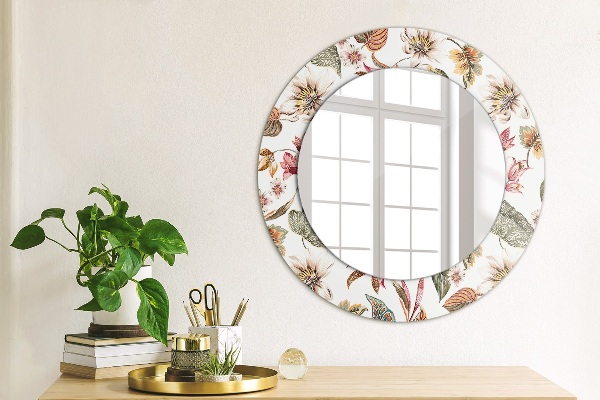 Round wall mirror design Vintage flowers