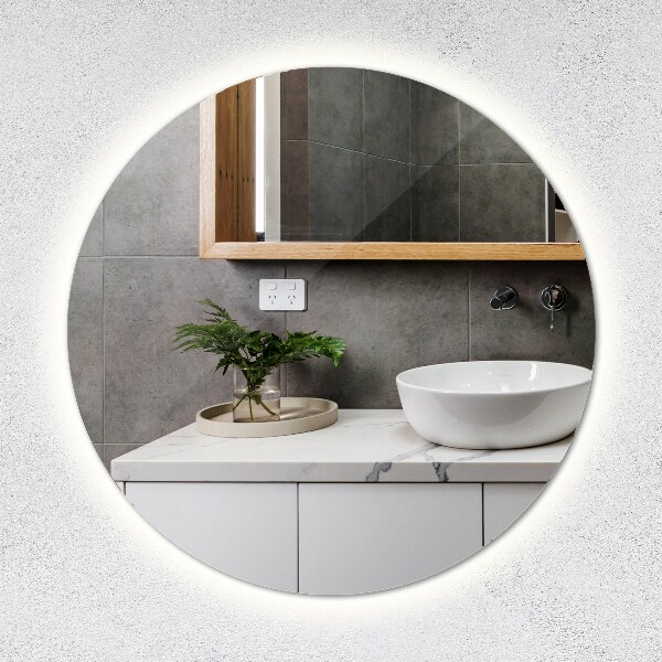 Large round mirror with lights 100 cm