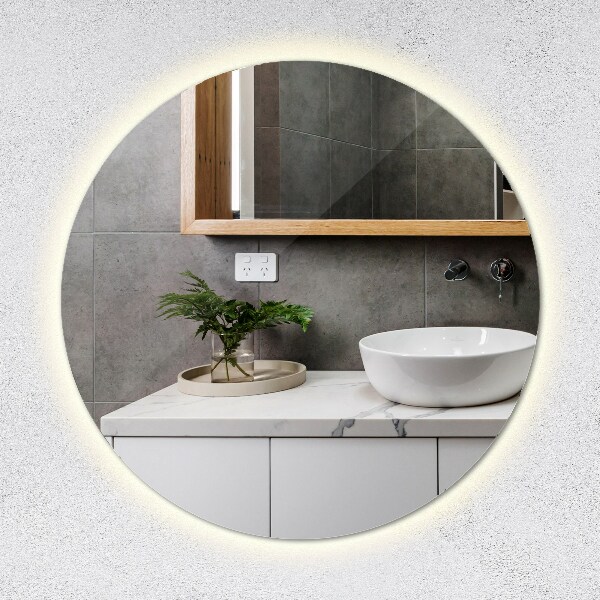 Round illuminated bathroom wall mirror 50 cm