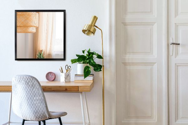 Rectangular modern mirror black frame 80x60 cm