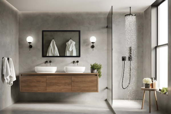 Rectangular modern mirror black frame 80x60 cm