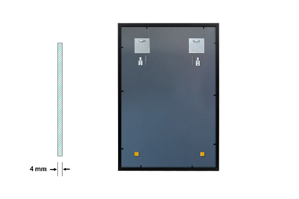 Rectangle bathroom mirror black frame 100x70 cm