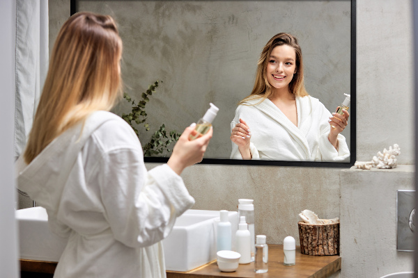 Rectangle bedroom wall mirror black frame 60x40 cm