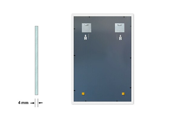 Rectangle bedroom wall mirror white frame 60x40 cm