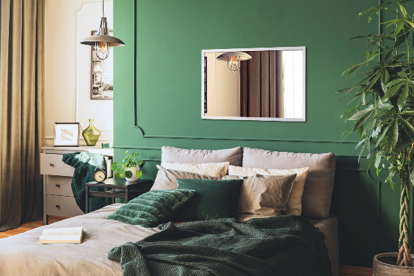 Rectangle hallway white framed mirror 100x70 cm