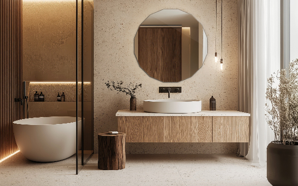 Geometric shaped mirror unique design 60x60 cm