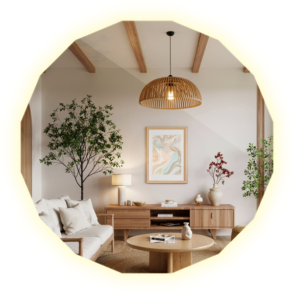 LED Polygonal Mirror 39×39 in