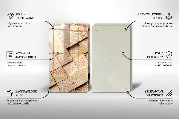 Induction hob cover Wooden squares