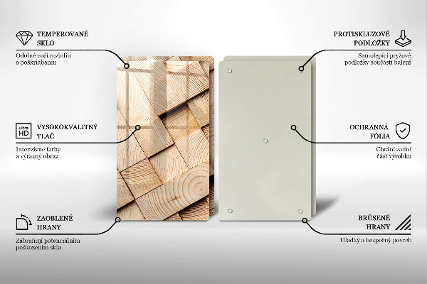 Induction hob cover Wooden squares