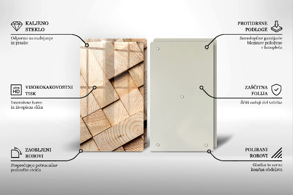 Induction hob cover Wooden squares