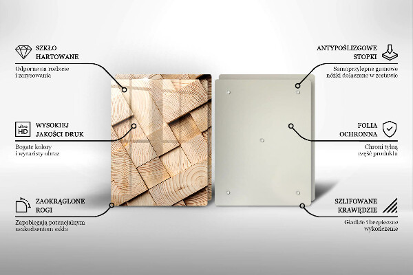 Induction hob cover Wooden squares