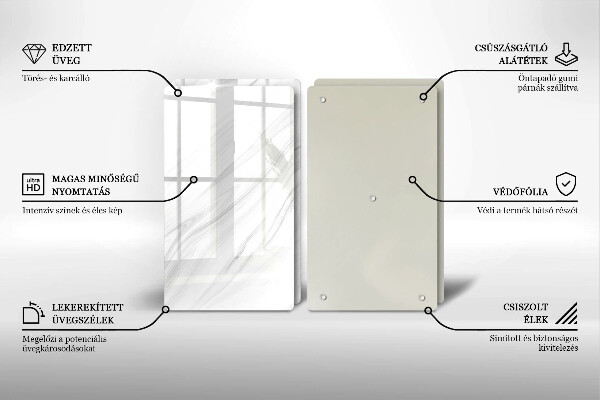 Induction hob cover Delicate marble