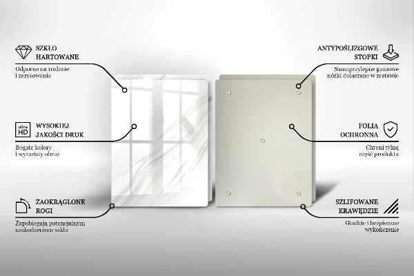 Induction hob cover Delicate marble