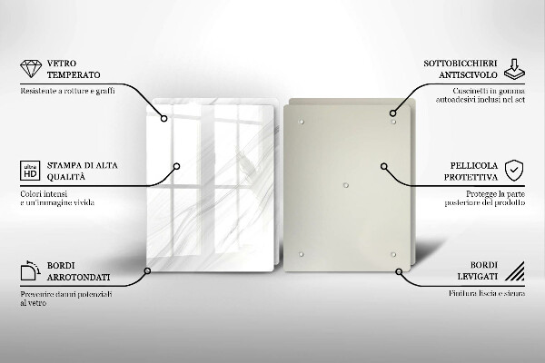 Induction hob cover Delicate marble