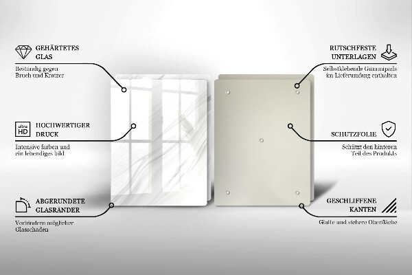 Induction hob cover Delicate marble