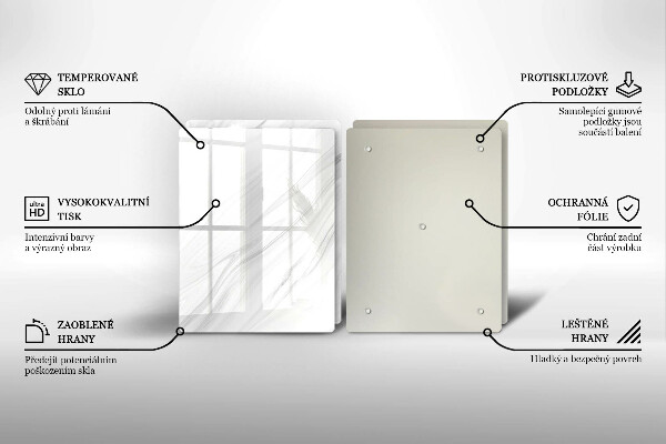 Induction hob cover Delicate marble