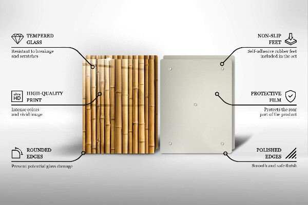 Induction hob cover Nature boho bamboo