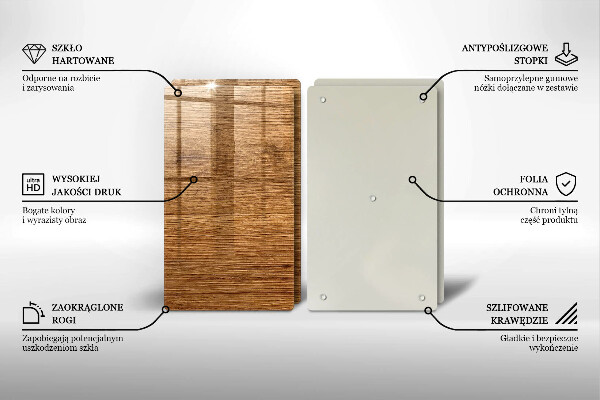 Induction hob cover Wood texture board
