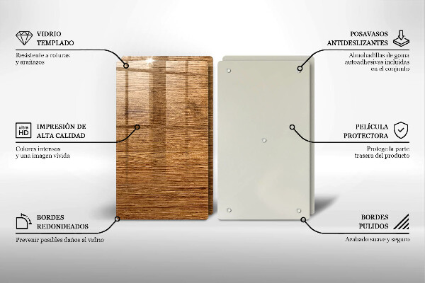 Induction hob cover Wood texture board