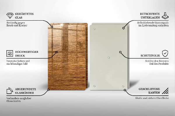 Induction hob cover Wood texture board