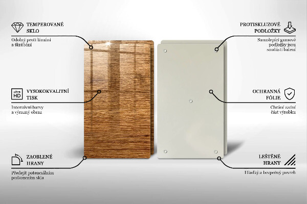 Induction hob cover Wood texture board