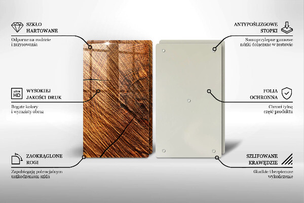 Induction hob cover Wood structure