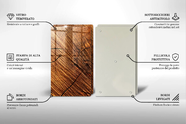Induction hob cover Wood structure