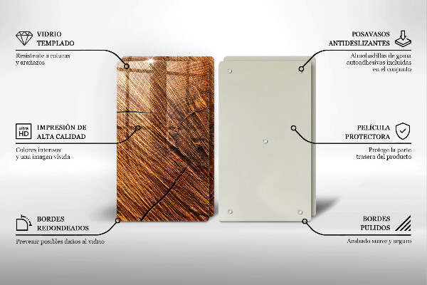 Induction hob cover Wood structure